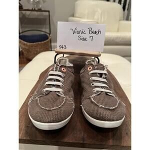 Vionic Beach Lace Up Casual Sneakers Brown Comfort Shoes Women’s Size 7